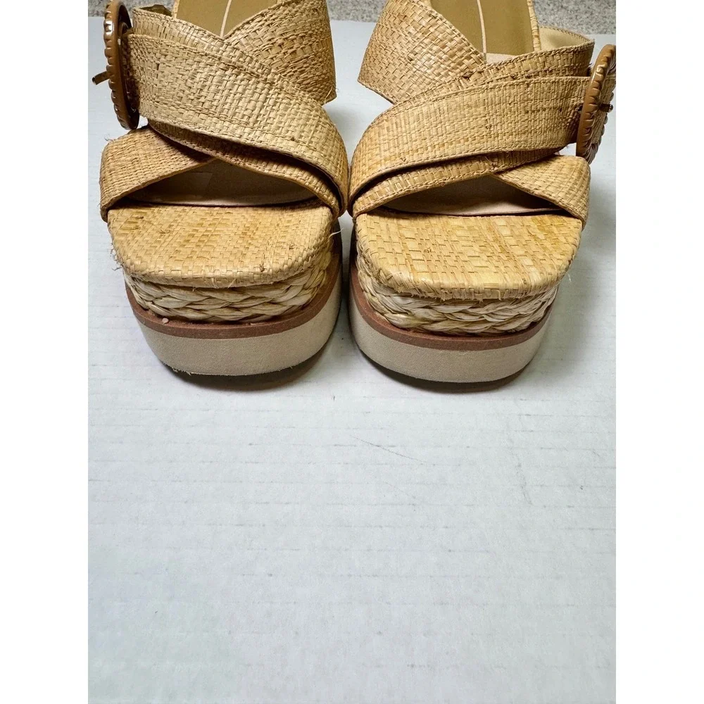 Dolce Vita Lisbet Wedge Sandel Light Natural Raffia 9.5 Coastal boho